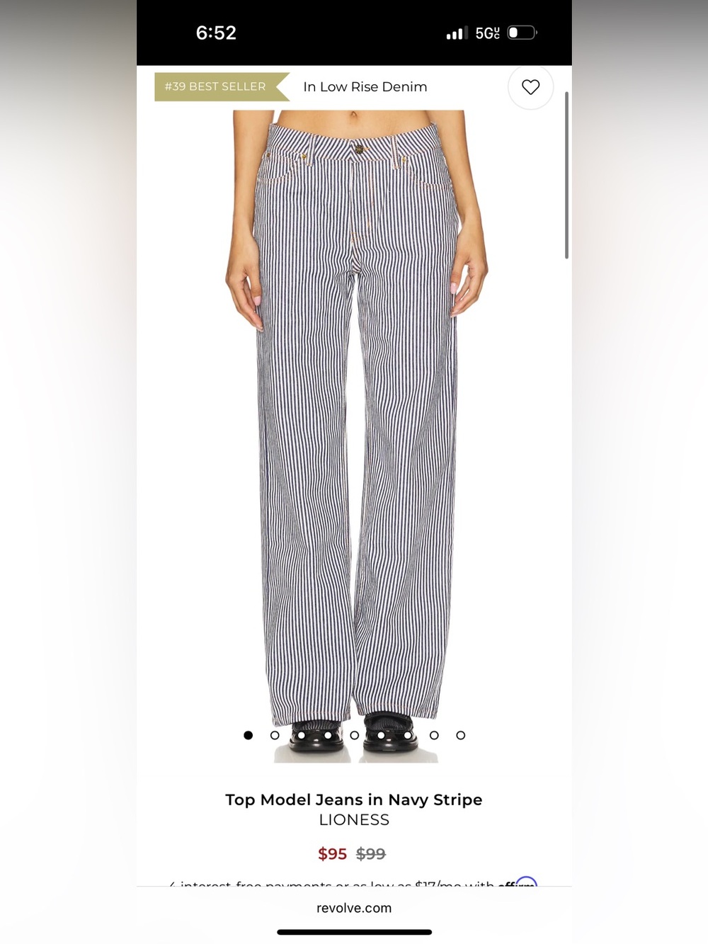 LIONESS Top Model Jeans in Navy Stripe